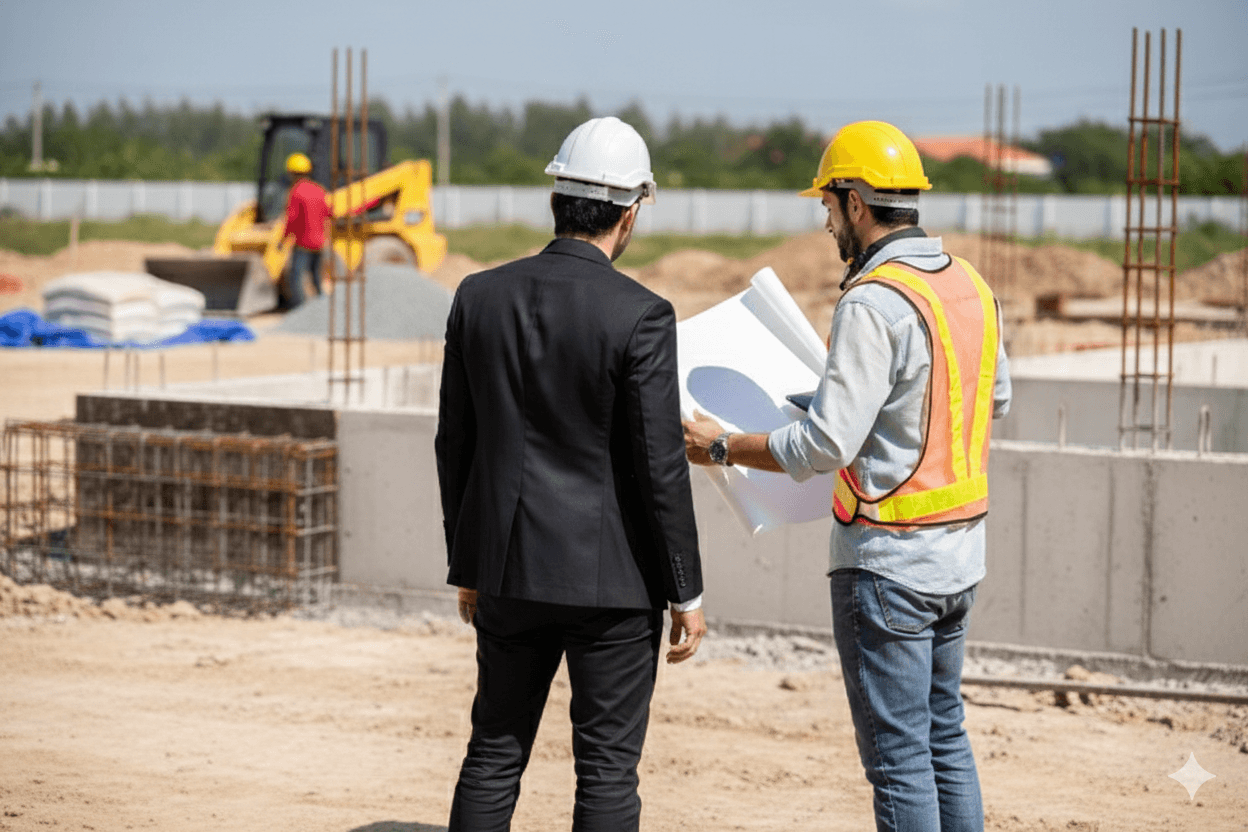Modern building construction scaffolding